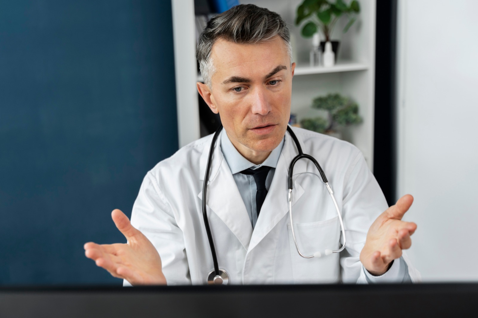 Healthcare professional sharing clinical perspectives in a virtual interview