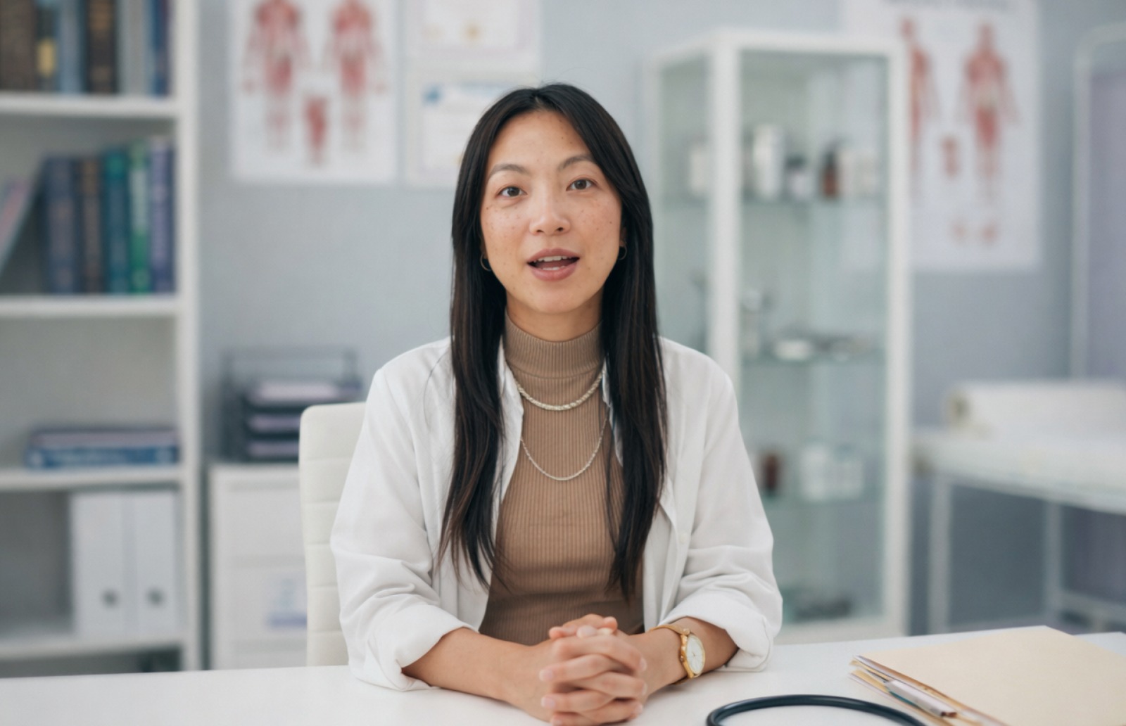 Healthcare professional taking part in a remote research interview